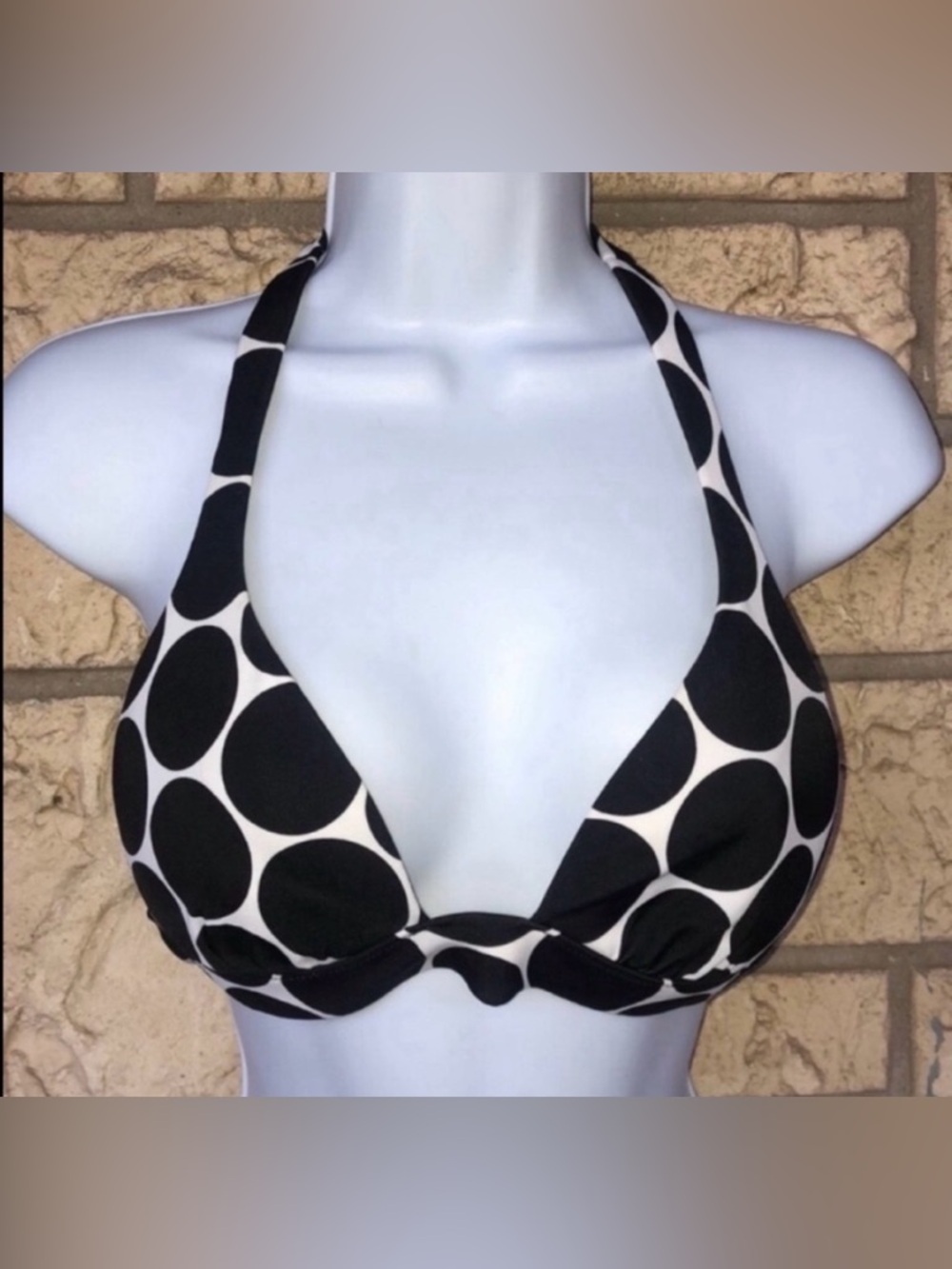 Victoria Secret Black & White Circle Polkadot Push Up Padded  Small